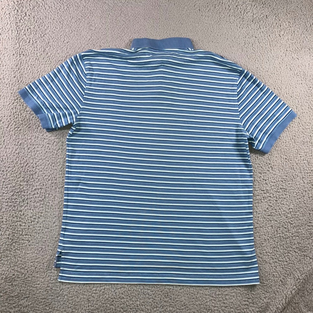 Tommy Hilfiger Polo Shirt Men XXL Blue Striped Short Sleeve Cotton Logo Pique - Picture 2 of 8